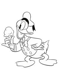 Donald Duck with ice cream