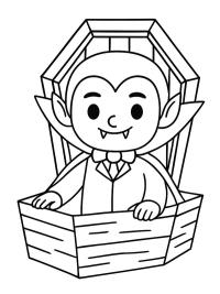 Vampire in coffin